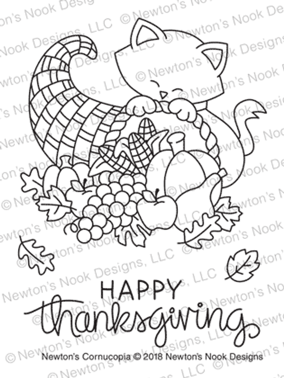 Newton's Cornucopia Stamp Set ©2018 Newton's Nook Designs