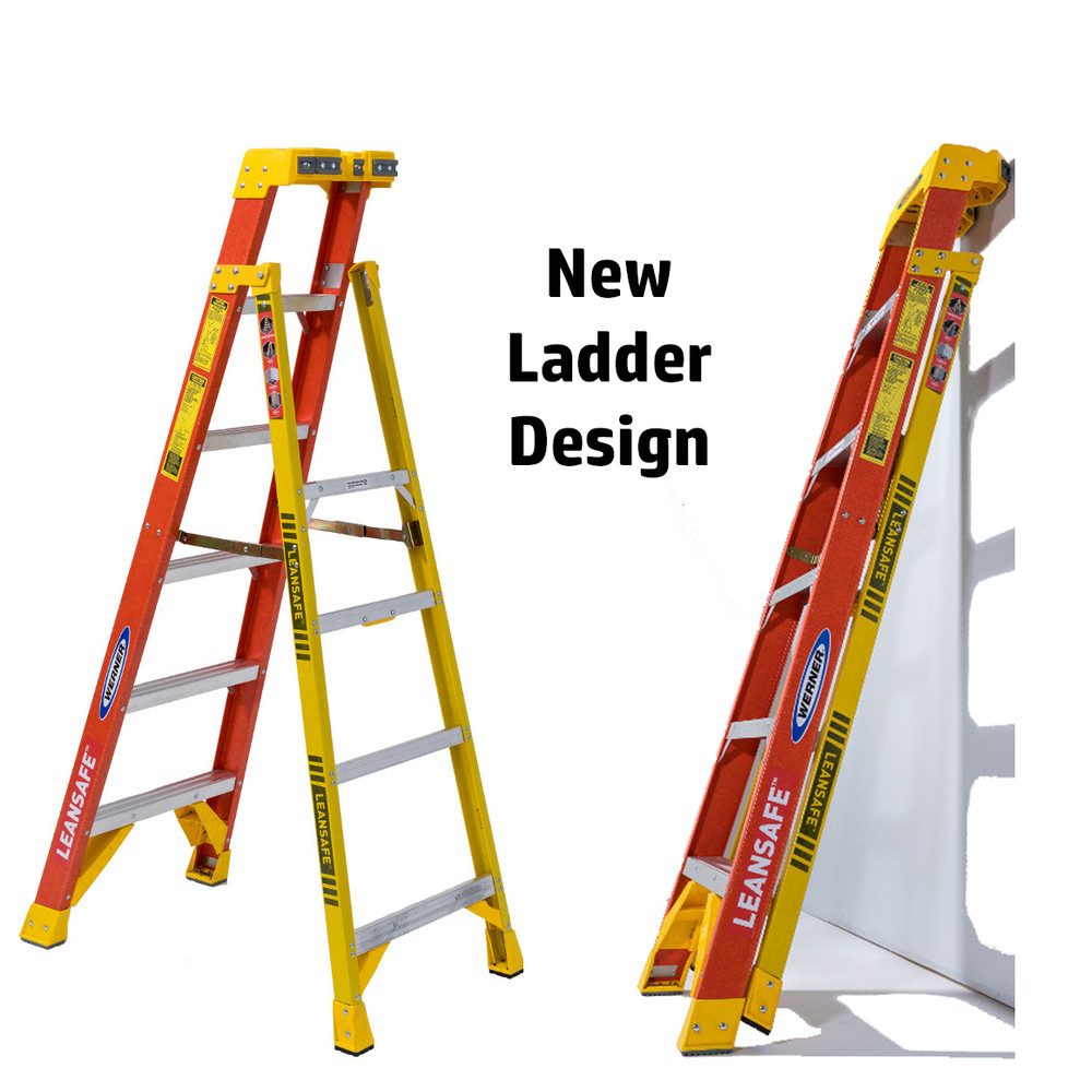 Werner L6200 Series "LEANSAFE" Type IA 300 lb Rated Fiberglass Stepladder Werner L6200 Series "LEANSAFE" Type IA 300 lb Rated Fiberglass Stepladder