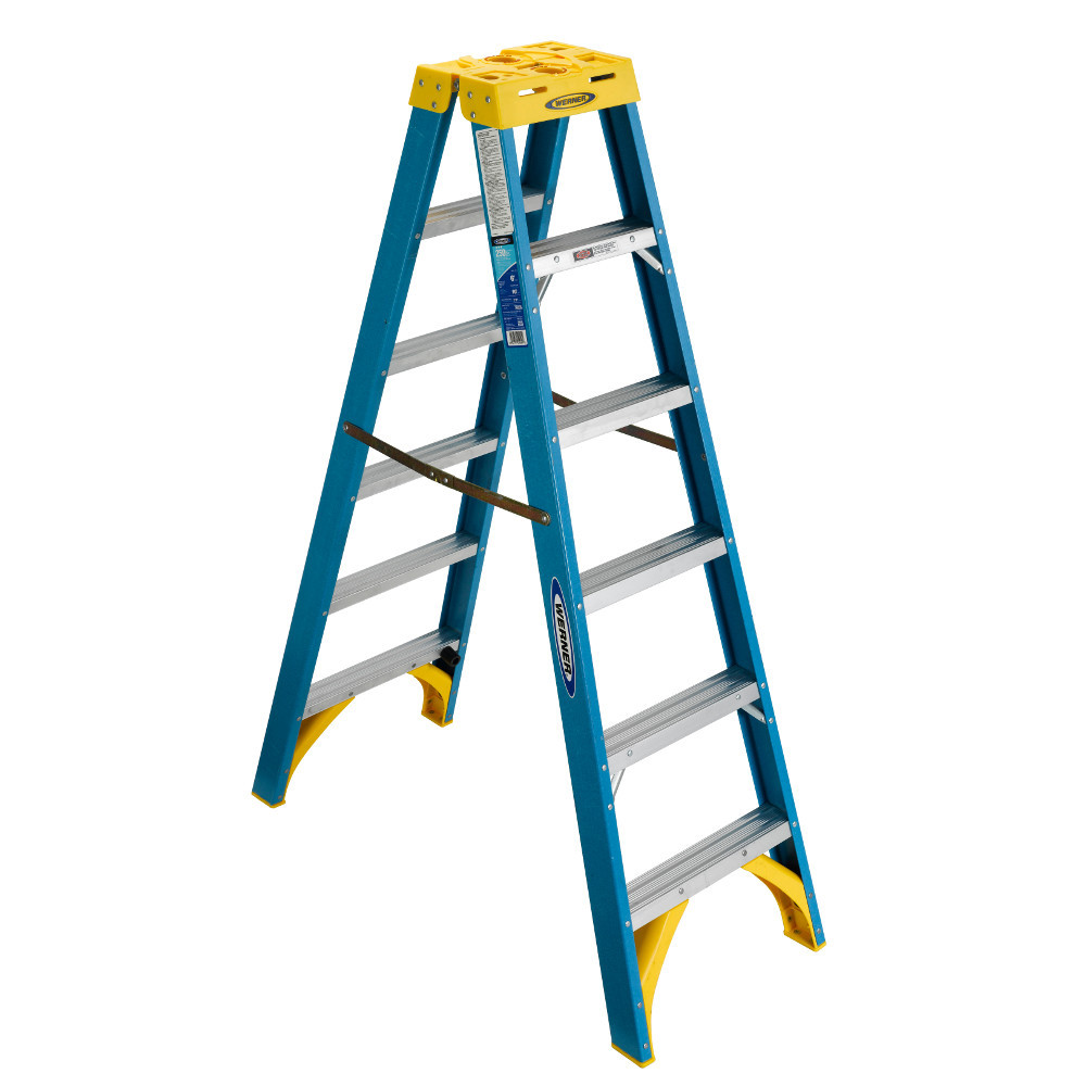 Werner T6000 Series Twin Sided Stepladder 250 lb Rated Werner T6000 Series Twin Sided Stepladder 250 lb Rated