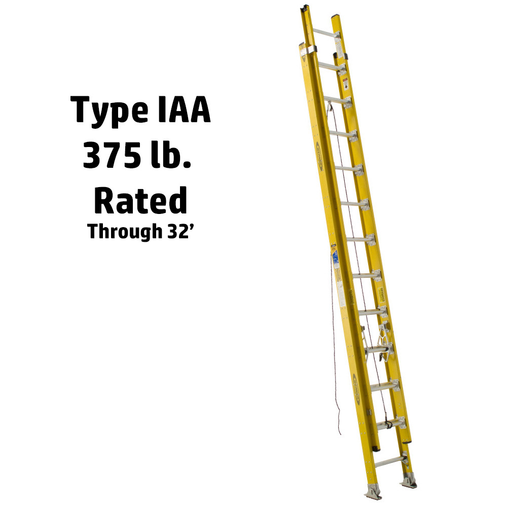 Werner D7100-2 Series Fiberglass Extension Ladder 375 lb Rated* Werner D7100-2 Series Fiberglass Extension Ladder 375 lb Rated*