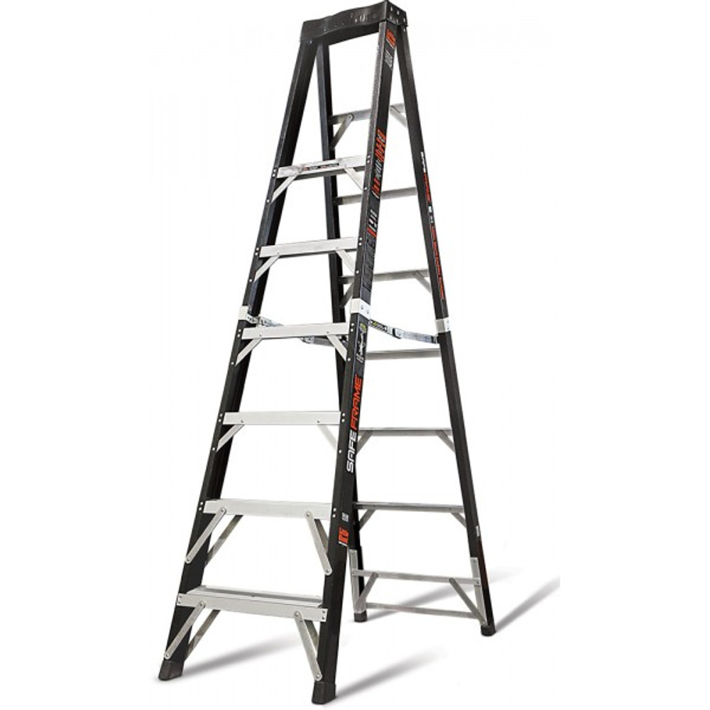 Little Giant 15778-001 8' Safe Frame Fiberglass Fixed Height Stepladder Type IA 375 lb Rating Little Giant 15778-001 8' Safe Frame Fiberglass Fixed Height Stepladder Type IA 375 lb Rating