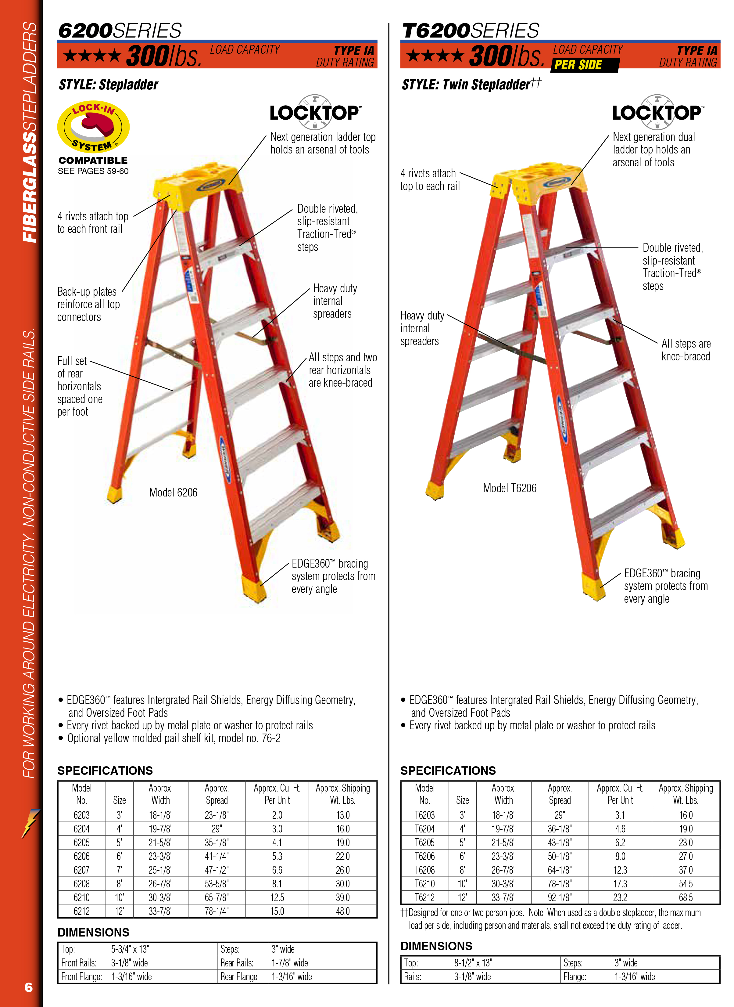 Werner 6200 Series Stepladder 300 lb Rated - Industrial Ladder & Supply ...