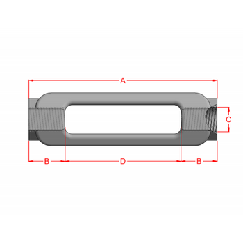 1-1/4" x 6" Turnbuckle Body 1-1/4" x 6" Turnbuckle Body