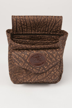 Cape Buffalo Hide Shotgun Shell Pouch Deluxe - Brown Cape Buffalo Hide Shotgun Shell Pouch Deluxe - Brown
