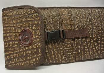 Cape Buffalo Hide Padded Shotgun Sleeve / Slip - Brown Cape Buffalo Hide Padded Shotgun Sleeve / Slip - Brown