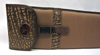 Nylon & Cape Buffalo Hide Padded Shotgun Sleeve / Slip - Brown or Black Nylon & Cape Buffalo Hide Padded Shotgun Sleeve / Slip - Brown or Black