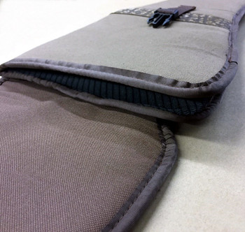 Nylon & Cape Buffalo Hide Padded Shotgun Sleeve / Slip - Brown or Black Nylon & Cape Buffalo Hide Padded Shotgun Sleeve / Slip - Brown or Black