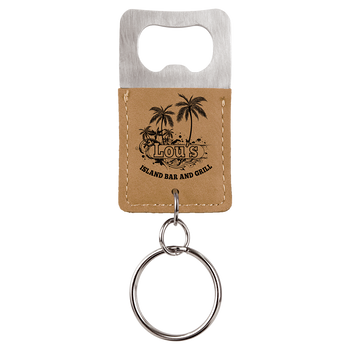 Light Brown Bottle Opener Keychain with Custom Laser Engraving Light Brown Bottle Opener Keychain with Custom Laser Engraving