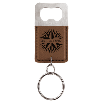 Dark Brown Bottle Opener Keychain with Custom Laser Engraving Dark Brown Bottle Opener Keychain with Custom Laser Engraving