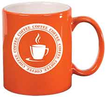 Orange Round Coffee Mug Engraves White Orange Round Coffee Mug Engraves White