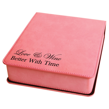 Engraved Pink Leatherette 3-Piece Wine Tool Set Engraved Pink Leatherette 3-Piece Wine Tool Set