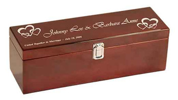 Engraved Rosewood Piano Finish Wine Box Engraved Rosewood Piano Finish Wine Box