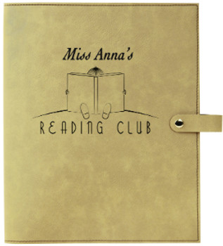 Light Brown Leatherette Large Book Cover Snap Close with Custom Laser Engraving Light Brown Leatherette Large Book Cover Snap Close with Custom Laser Engraving