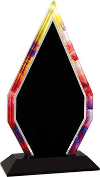 Custom Engraved Watercolor Acrylic Diamond Award on Black Base (9") Custom Engraved Watercolor Acrylic Diamond Award on Black Base (9")
