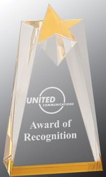 Custom Engraved Gold Acrylic Sculpted Star Award (3.5" x 6") Custom Engraved Gold Acrylic Sculpted Star Award (3.5" x 6")