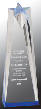 Custom Engraved Blue Acrylic Sculpted Star Award (3.5" x 10") Custom Engraved Blue Acrylic Sculpted Star Award (3.5" x 10")