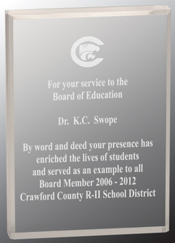 Custom Engraved Clear Acrylic Rectangle Award (5" x 7") Custom Engraved Clear Acrylic Rectangle Award (5" x 7")