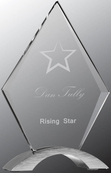 Custom Engraved Clear Acrylic Diamond with Silver Base (7.25") Custom Engraved Clear Acrylic Diamond with Silver Base (7.25")