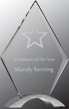 Custom Engraved Clear Acrylic Diamond with Silver Base (8.5") Custom Engraved Clear Acrylic Diamond with Silver Base (8.5")