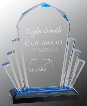 Custom Engraved Blue Faceted Impress Acrylic Award (6" x 9") Custom Engraved Blue Faceted Impress Acrylic Award (6" x 9")