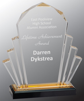Custom Engraved Gold Faceted Impress Acrylic Award (6" x 9") Custom Engraved Gold Faceted Impress Acrylic Award (6" x 9")