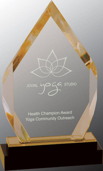 Custom Engraved Gold Diamond Acrylic with Black Base (8") Custom Engraved Gold Diamond Acrylic with Black Base (8")