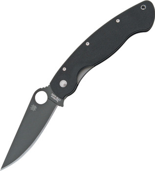 Personalized Spyderco Military All Black Folding Pocket Knife Personalized Spyderco Military All Black Folding Pocket Knife