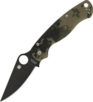 Personalized Spyderco Para-Military 2 Camo/Black Folding Pocket Knife Personalized Spyderco Para-Military 2 Camo/Black Folding Pocket Knife
