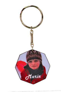 1 3/4" White Sublimatable Octagon Keychain 1 3/4" White Sublimatable Octagon Keychain