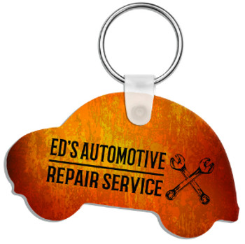 1.6" x 2.75" Gloss White Aluminum Car Keychain 1.6" x 2.75" Gloss White Aluminum Car Keychain