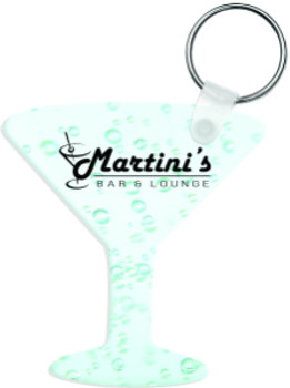 2.5" x 2.75" Gloss White Aluminum Martini Glass Keychain 2.5" x 2.75" Gloss White Aluminum Martini Glass Keychain