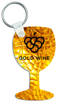 1.6" x 2.7" Gloss White Aluminum Wine Glass Keychain 1.6" x 2.7" Gloss White Aluminum Wine Glass Keychain