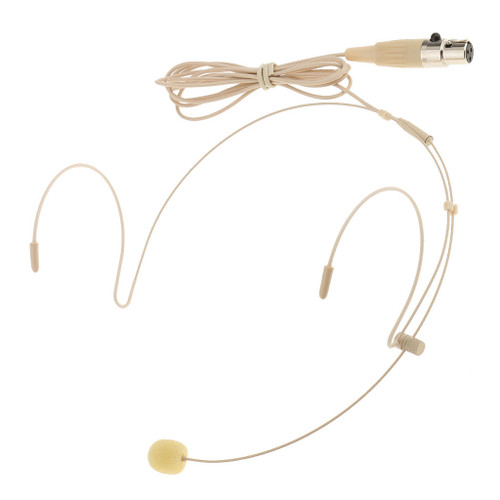 MOS Headset Microphone Beige Double Earhook 3Pin Mini XLR Transmitter