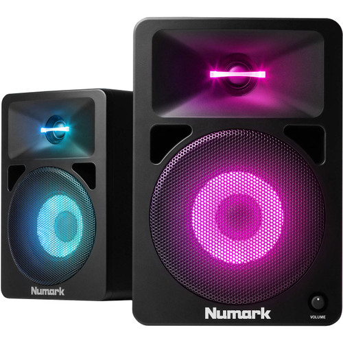 Numark N Wave 580L Desktop DJ Monitors w/ Pulsating Lights (Pair)