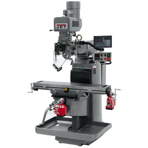 JET JTM-1050EVS2/230 Mill With 3-Axis Newall DP700 DRO (Quill) With X and Y-Axis Powerfeeds #690646