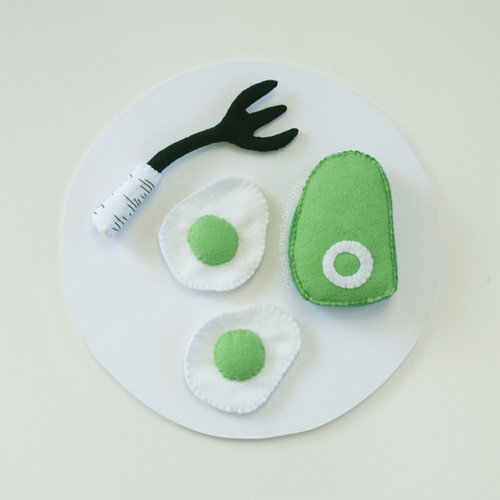 Handmade Felt Ham and Eggs Set Handmade Felt Ham and Eggs Set