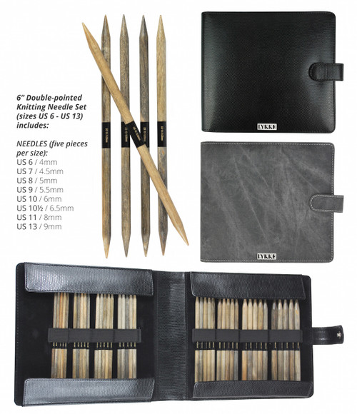 Lykke Driftwood 6" Double Point Needles US 6-13 Lykke Driftwood 6" Double Point Needles US 6-13