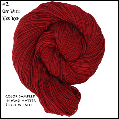 Frabjous Fiber: Wonderland Yarns - Cheshire Cat - Off with her Red 02 Frabjous Fiber: Wonderland Yarns - Cheshire Cat - Off with her Red 02