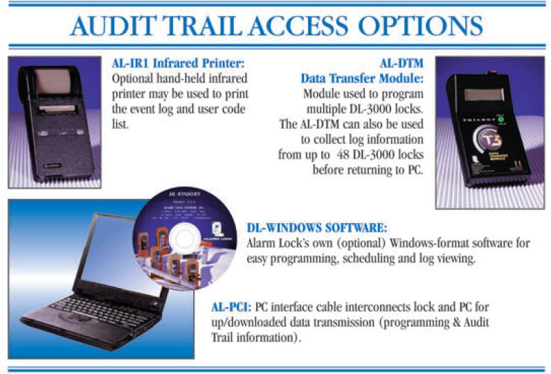 Alarm Lock DL3000 Audit Trail Lock Keypad Door Lock