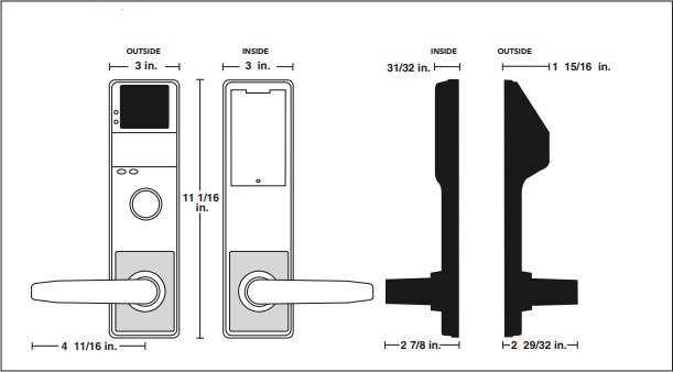 Alarm Lock DL4500DB Diagram | Alarm Lock DL4500DB Commercial Door Lock Diagram