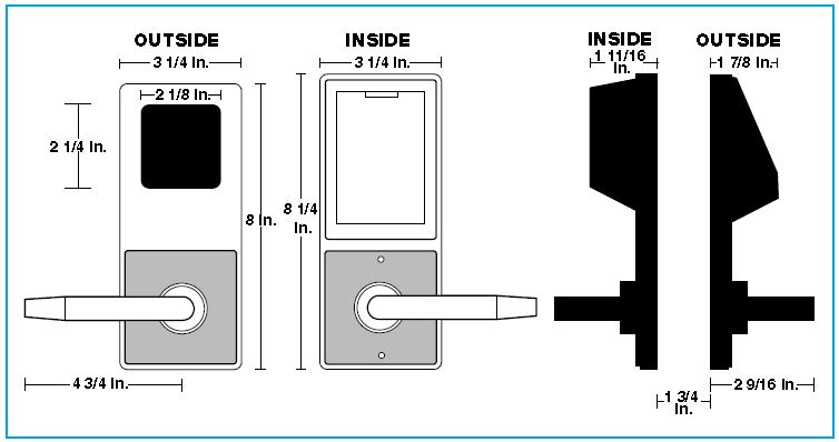 Alarm Lock Trilogy DL3000WP Inside Outside Diagram | Alarm Lock Trilogy DL3000WPIC Inside Outside Diagram