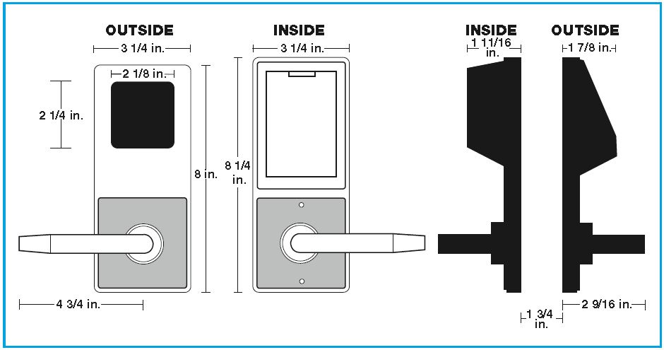 Alarm Lock PL3500CR Inside Outside Diagram