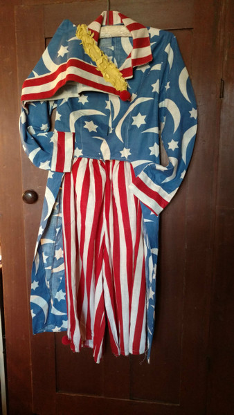 Early 1900's 1920 Patriotic Uncle Sam Costume Stars Coattails Americana Early 1900's 1920 Patriotic Uncle Sam Costume Stars Coattails Americana