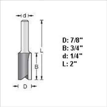 Amana 45234 7/8"D Straight Plunge Router Bit 1/4" Shank Amana 45234 7/8"D Straight Plunge Router Bit 1/4" Shank