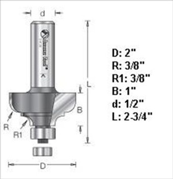 Amana 54135 Classic Cove and Bead Router Bit 1/2" Shank Amana 54135 Classic Cove and Bead Router Bit 1/2" Shank