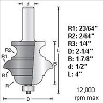 Amana 54200 Classical Multi-Form Router Bit 1/2" Shank Amana 54200 Classical Multi-Form Router Bit 1/2" Shank