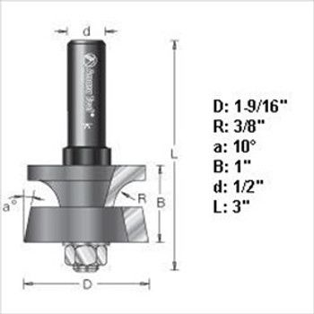 Amana 55300 Door Lip Router Bit 1/2" Shank Amana 55300 Door Lip Router Bit 1/2" Shank