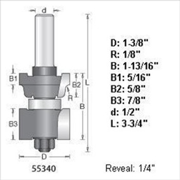 Amana 55340 Window Sash Ogee 1/2" Shank Amana 55340 Window Sash Ogee 1/2" Shank