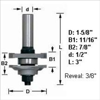 Amana 55350 Ogee Reversable Stile and Rail Router Bit 1/2" Shank Amana 55350 Ogee Reversable Stile and Rail Router Bit 1/2" Shank