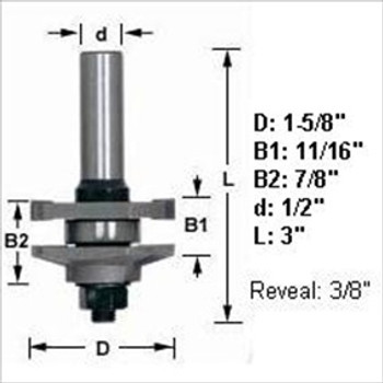 Amana 55370 2pc Traditional Stile and Rail Router Bit Set 1/2" Shank Amana 55370 2pc Traditional Stile and Rail Router Bit Set 1/2" Shank